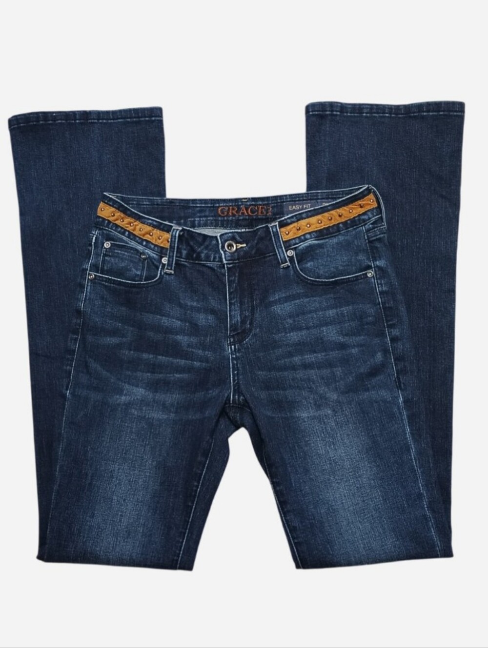 Grace in LA "Easy Fit" Bootcut Jeans Women's 27 Low/Mid Rise Retro Y2K Western